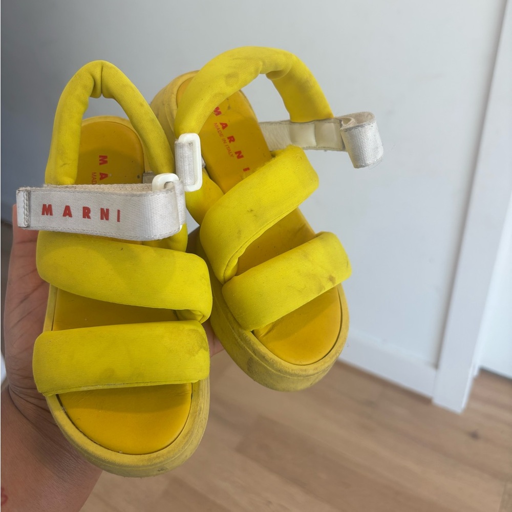 Marni Kids Bright Yellow Sandals